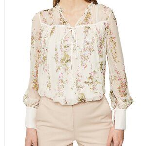Reiss Marino Print Floral Smock Blouse - Size 4